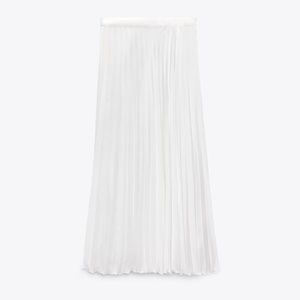 Zara Satin Pleated Midi Skirt